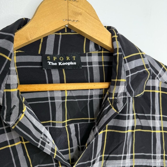 THE KOOPLES Sport Silk Plaid Button Down Shirt - Picture 2 of 4